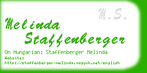 melinda staffenberger business card
